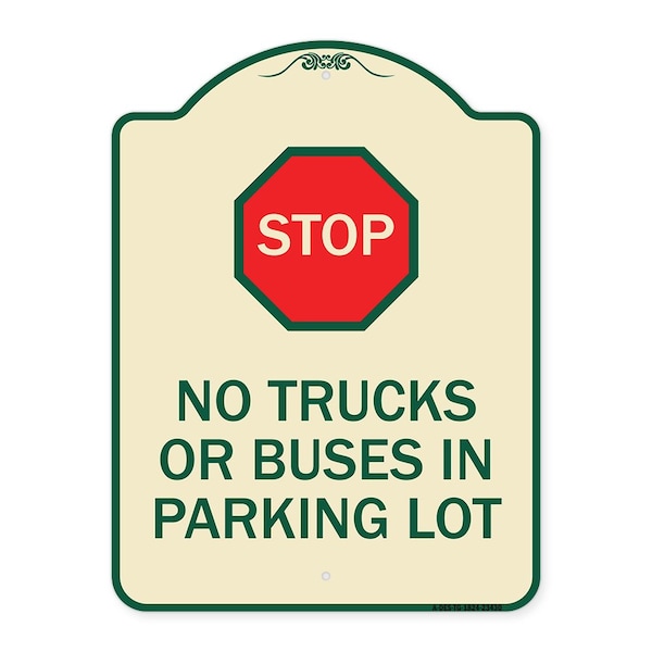 Signmission Parking Lot Rules Stop No Trucks or Buses in Parking Lot Heavy-Gauge Alum, 24" x 18", TG-1824-23430 A-DES-TG-1824-23430 - main